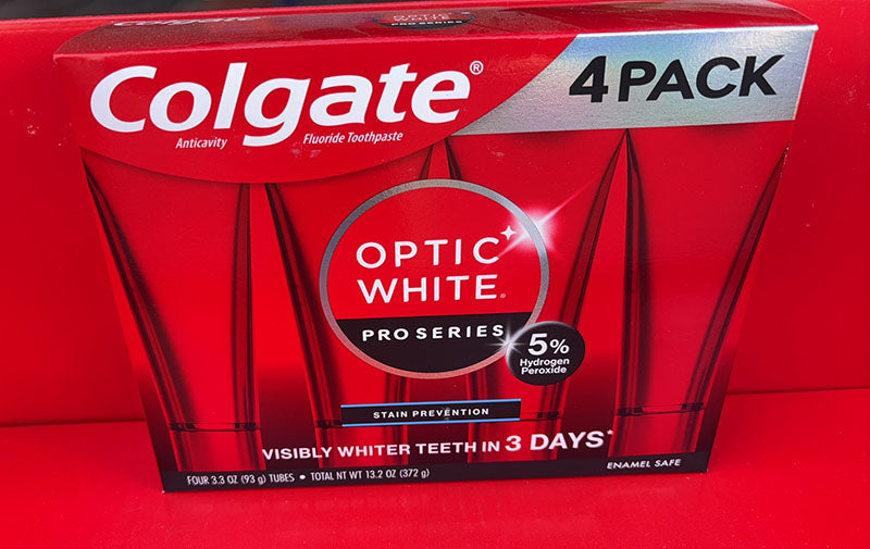 Colgate Optic White Pro Series Fluoride Toothpaste 3.3oz, 4-pack Exp 03/2025