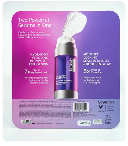 StriVectin Hydration Multiplier Hyaluronic Acid Serum-2 Pack (20 ml/ 0.67 fl oz）