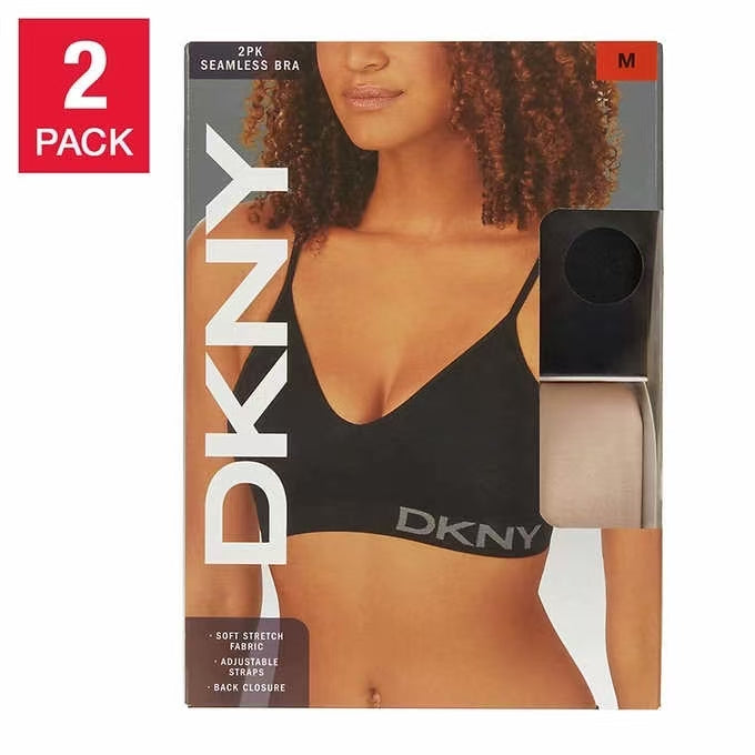 DKNY Seamless Bra 2-Pack Soft Stretch/Adjustable) Size S-XL