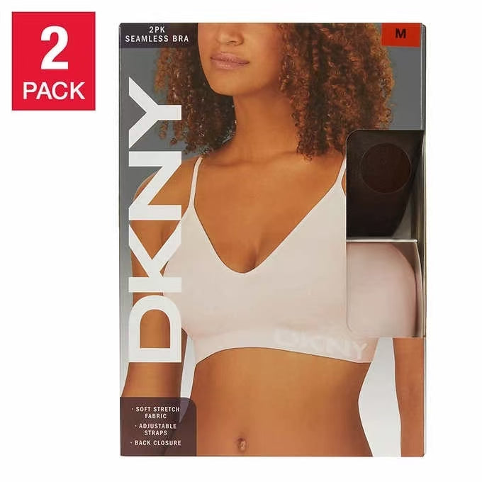 DKNY Seamless Bra 2-Pack Soft Stretch/Adjustable) Size S-XL