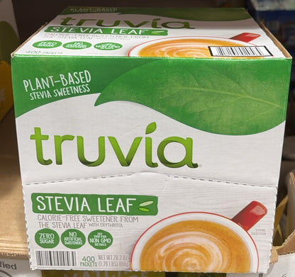 Truvia Stevia Leaf Calorie-Free Natural Sweetener 400 ct (Individual Packets)