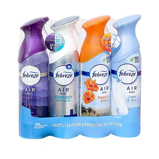 Febreze Air Mist Odor-Fighting Air Freshener Mixed Scent, 8.8 oz, Pack of 4