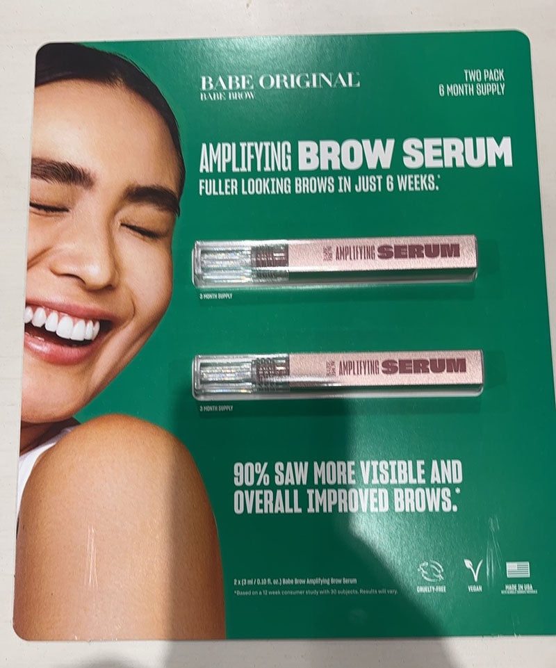 Babe Original Amplifying Brow Serum Fuller Looking Brows 2 x 3ml 6 Month Supply