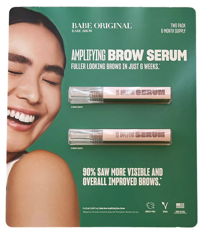 Babe Original Amplifying Brow Serum Fuller Looking Brows 2 x 3ml 6 Month Supply