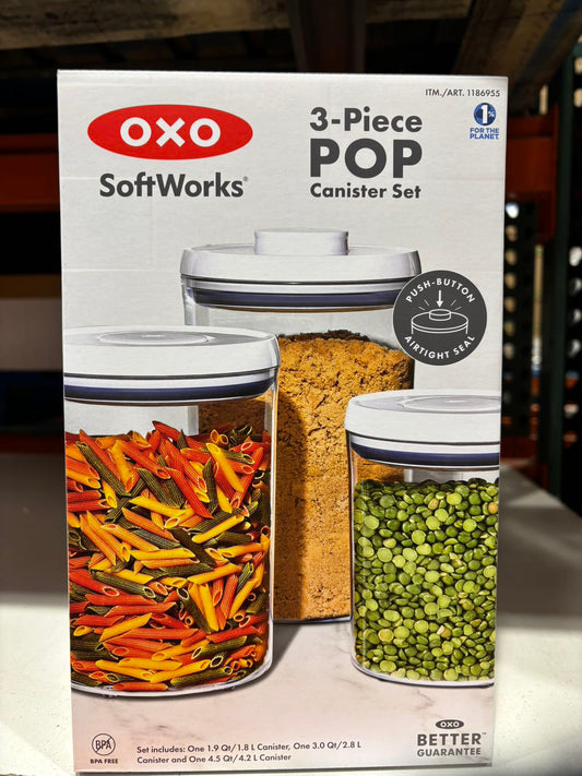 OXO SoftWorks 3 Piece POP Canister Set BPA Free