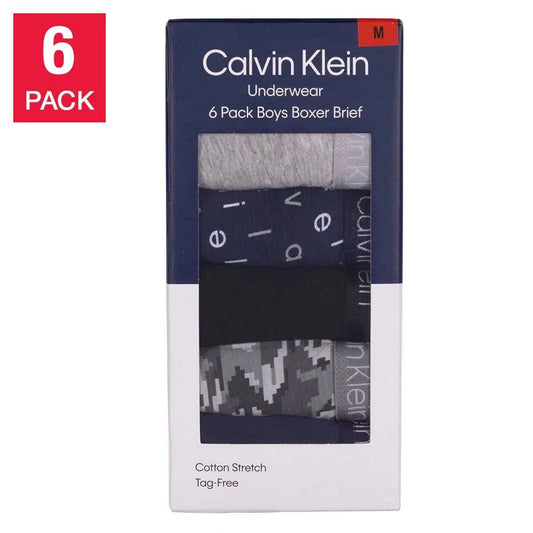 Calvin Klein Boys' Cotton Stretch Boxer Brief Underwear 6-Pack