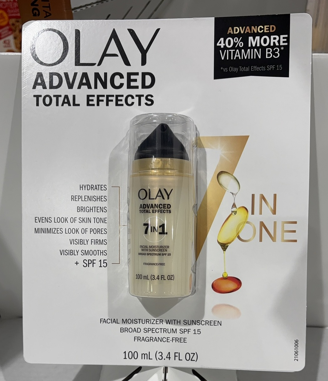 OLAY 7 in 1 Total Effects Facial Moisturizer With Sunscreen SPF 15- 3.4oz /100ml