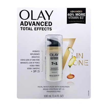 OLAY 7 in 1 Total Effects Facial Moisturizer With Sunscreen SPF 15- 3.4oz /100ml