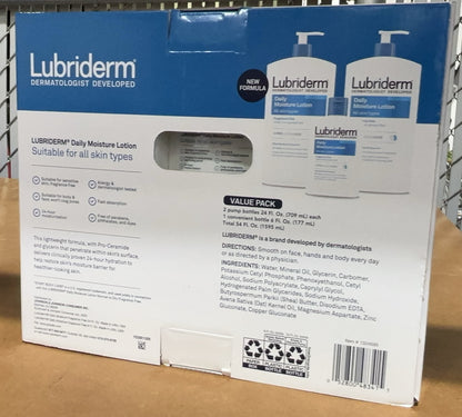 Lubriderm Daily Moisture Lotion 24 Hours Normal to Dry Skin Fragrance Free 54 oz