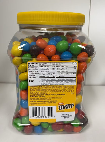 M&M's Chocolate Peanut Candies - 62oz / 1757.7g