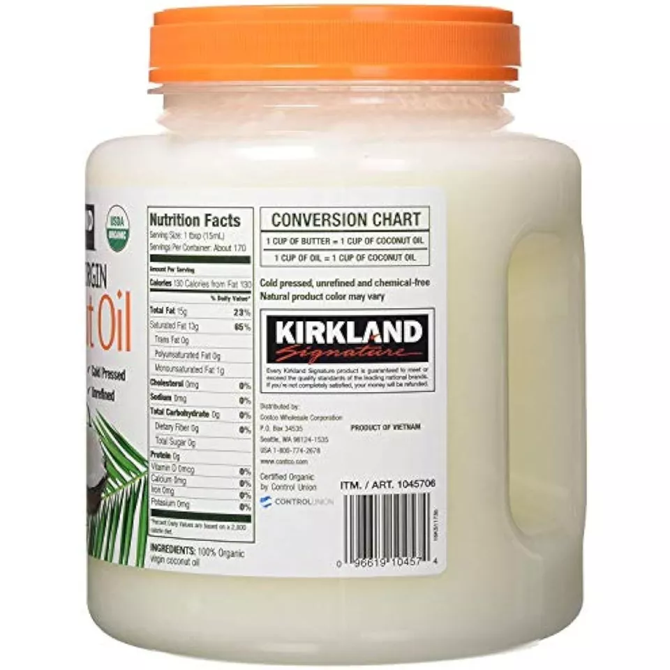 Kirkland Signature Organic Virgin Coconut Oil, 84 fl oz / 2.48L