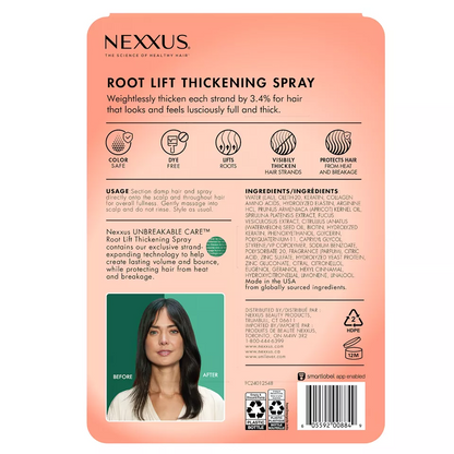 Nexxus Unbreakable Care Root Lift Thickening Spray, 6 fl oz, 2-pack