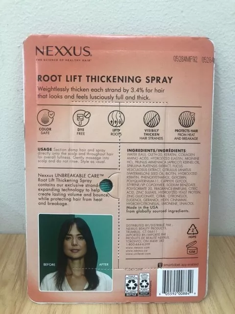 Nexxus Unbreakable Care Root Lift Thickening Spray, 6 fl oz, 2-pack