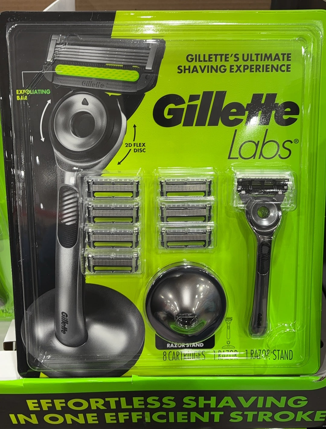 Gillette Labs 2D Flex Disc 5-Blade Razor w/ 8 Cartridges & Docking Stand