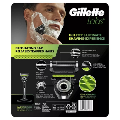 Gillette Labs 2D Flex Disc 5-Blade Razor w/ 8 Cartridges & Docking Stand