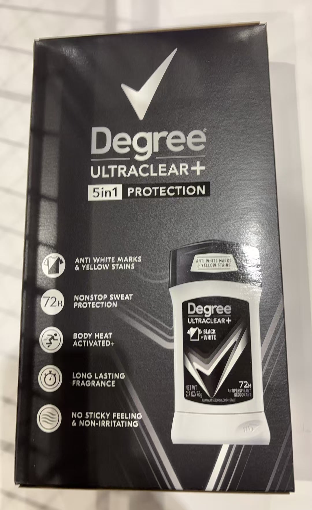 Degree UltraClear Black+White Men's Antiperspirant Deodorant 5 Pack/2.7oz Each