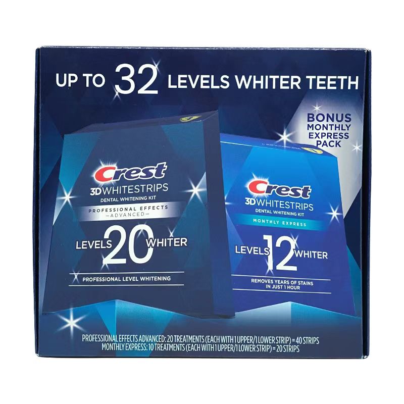 Crest 3D Whitestrips Dental Whitening Kit (40+20 Strips)