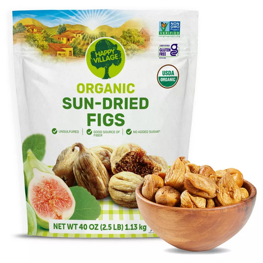 Happy Village Organic Sun-Dried Figs 40 Oz / 1.13 kg （ EXP 11/2025）