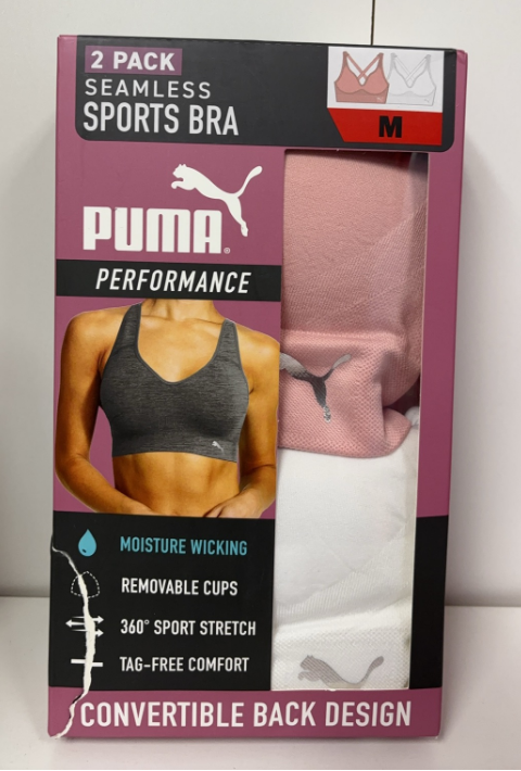 PUMA Women's Performance Seamless Sports Bra Convertible Back Design-2 Pack (Copy)