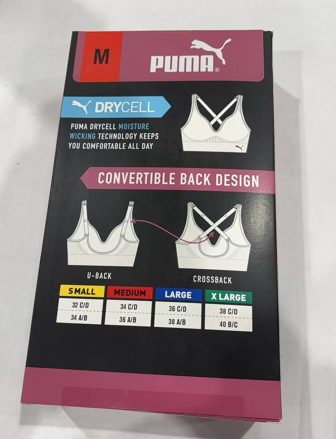 PUMA Women's Performance Seamless Sports Bra Convertible Back Design-2 Pack (Copy)