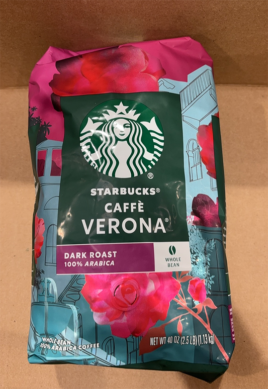 Starbucks Caffe Verona Dark Roast 100% Arabica Whole Bean 40oz/1.13kg