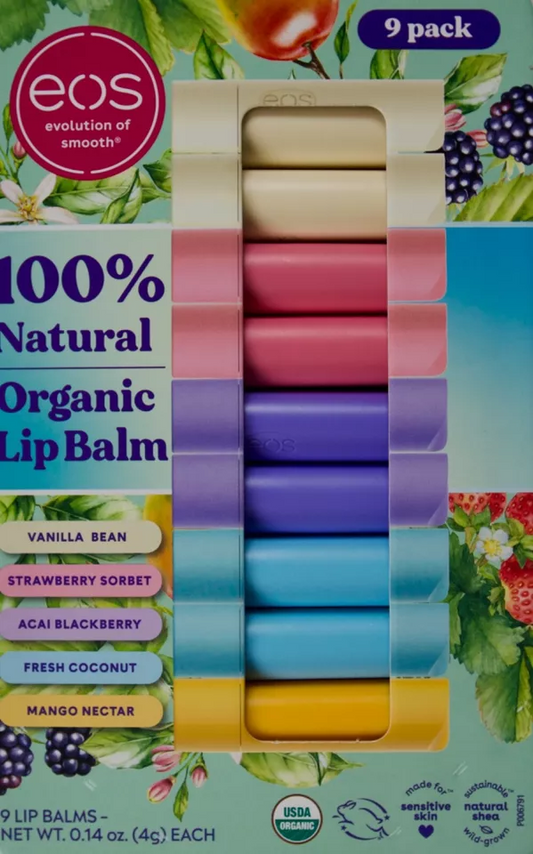 EOS 100% Natural Organic Lip Balm-9 Pack