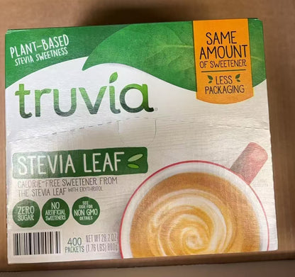 Truvia Stevia Leaf Calorie-Free Natural Sweetener 400 ct (Individual Packets)