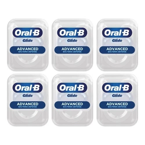Oral-B Glide Advanced Bacteria Defense Floss 44m Each (Pack of 6)