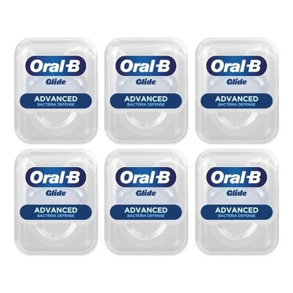 Oral-B Glide Advanced Bacteria Defense Floss 44m Each (Pack of 6)