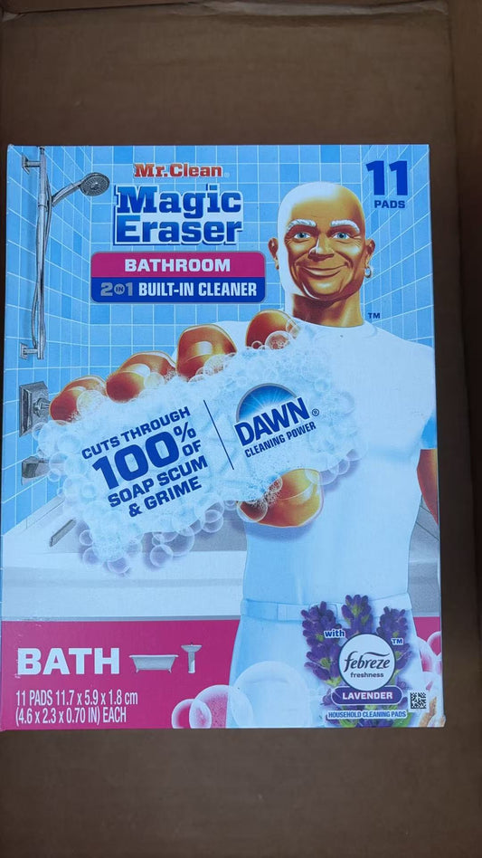 Mr. Clean Magic Eraser Bathroom 2 in 1 Built-in Cleaner 11 Pads