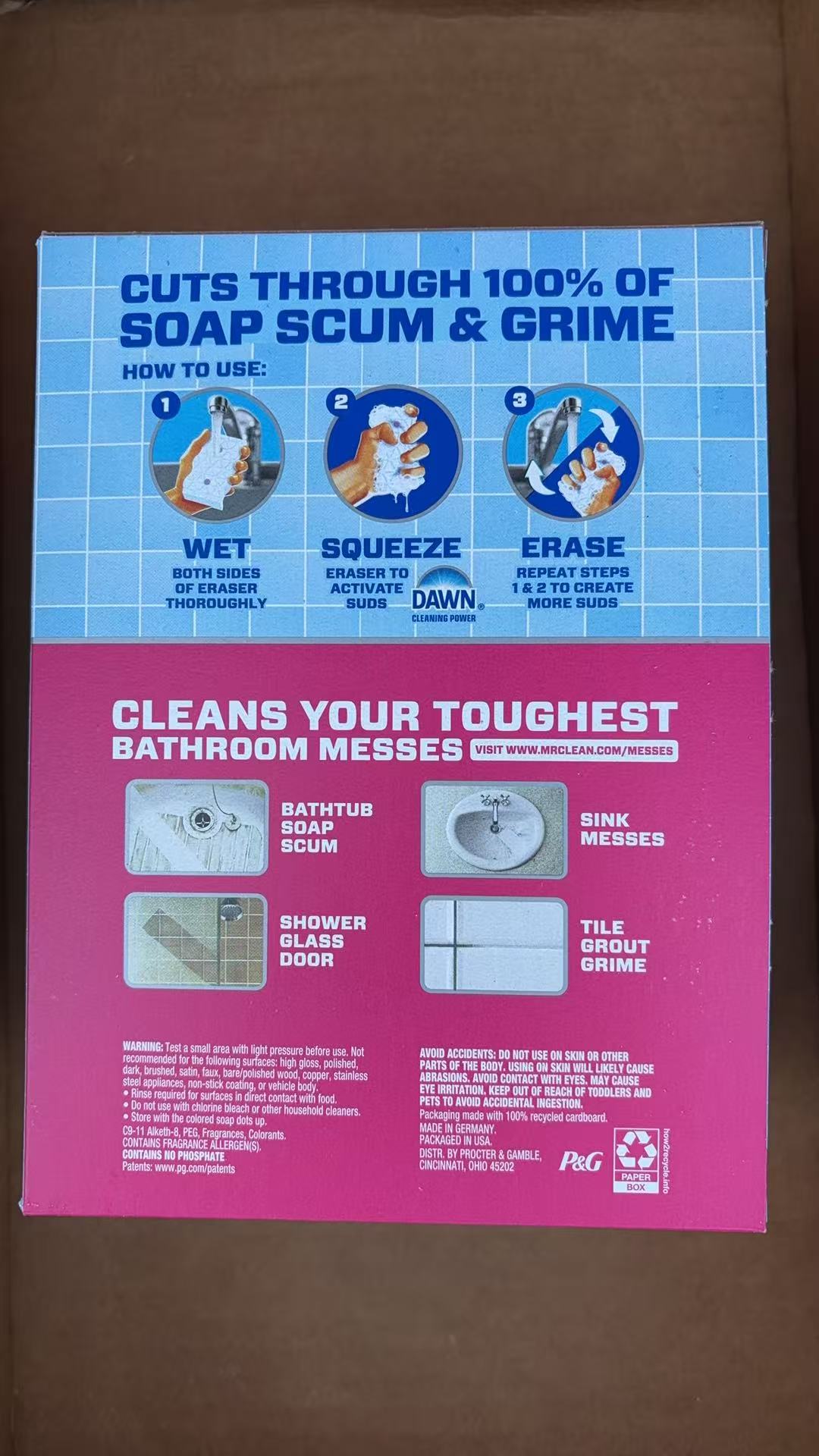 Mr. Clean Magic Eraser Bathroom 2 in 1 Built-in Cleaner 11 Pads