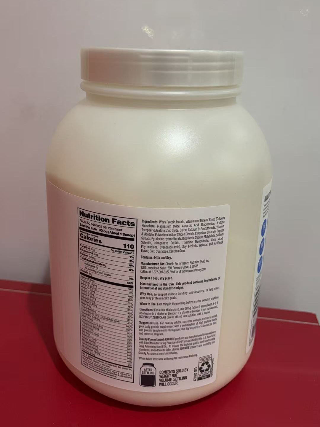 Isopure Zero Carb 25G 100% Whey Protein Powder, Simply Vanilla, 3.36lb/1.52kg