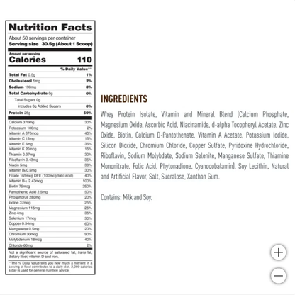 Isopure Zero Carb 25G 100% Whey Protein Powder, Simply Vanilla, 3.36lb/1.52kg