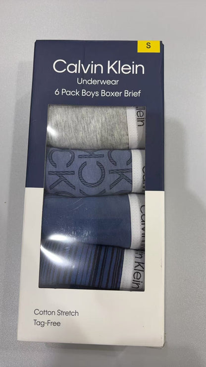 Calvin Klein Boys' Cotton Stretch Boxer Brief Underwear 6-Pack