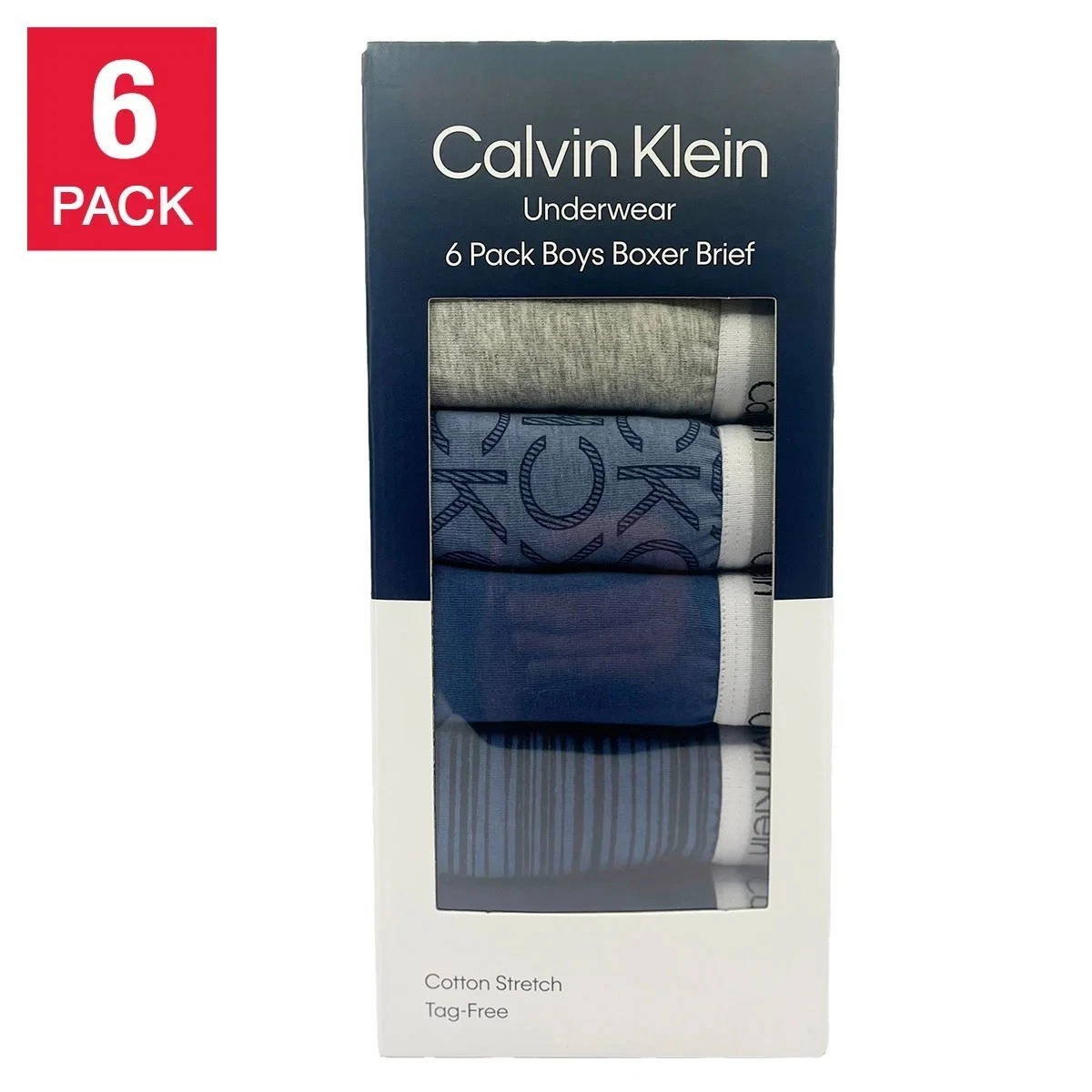 Calvin Klein Boys' Cotton Stretch Boxer Brief Underwear 6-Pack