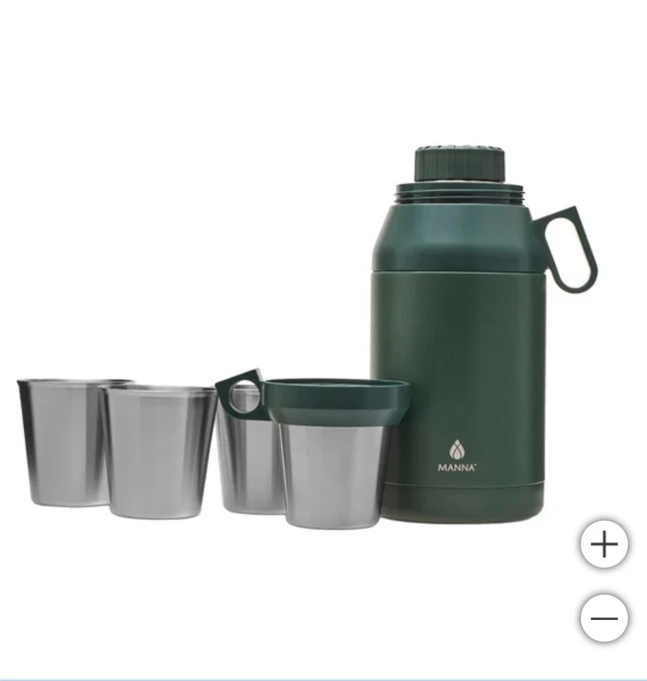Manna 64 Oz Jug With 4 Stackable Stainless Steel Cups