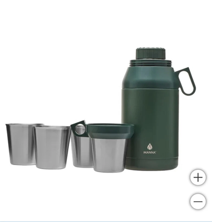 Manna 64 Oz Jug With 4 Stackable Stainless Steel Cups
