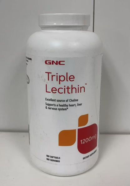GNC Triple Lecithin 1200mg supplement, 180 Softgels