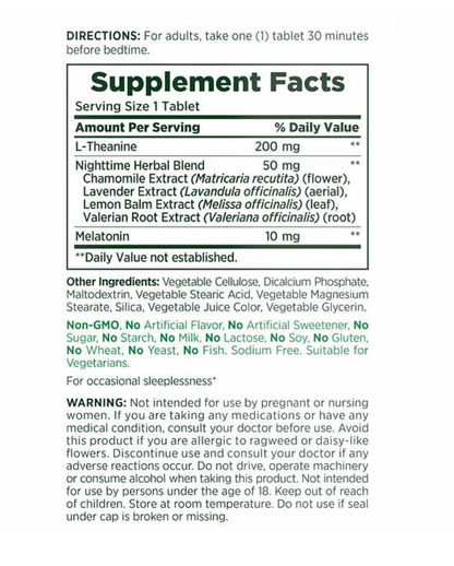 Nature's Bounty Sleep3 10mg Melatonin 120 Tri-Layered Tablets