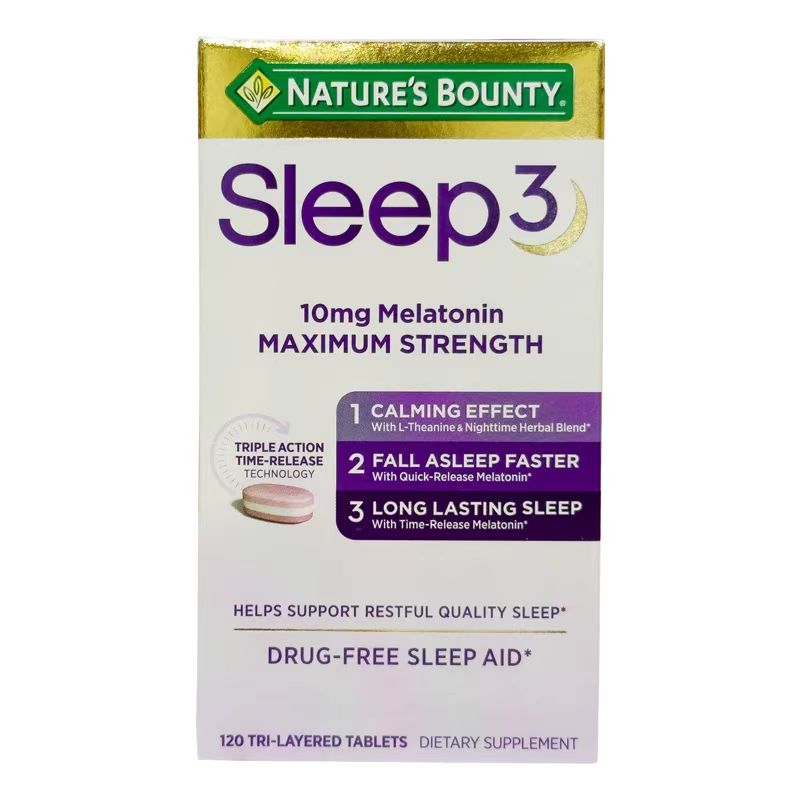 Nature's Bounty Sleep3 10mg Melatonin 120 Tri-Layered Tablets