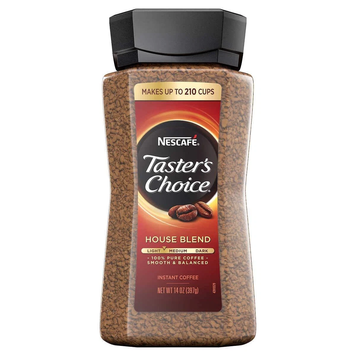 Nescafe Taster's Choice Instant Coffee House Blend Light Roast Kosher 14oz /397g