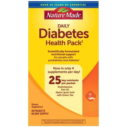 Nature Made Diabetic Health Pack, 60 Packets，60-Day Supply