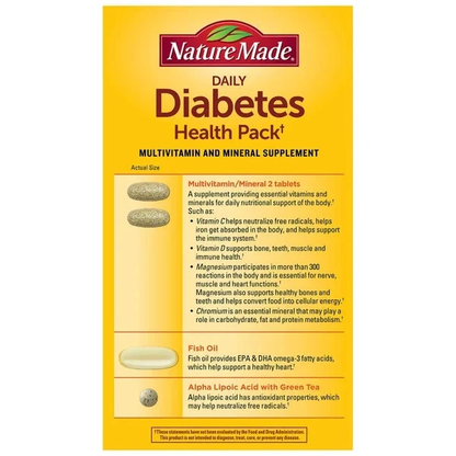 Nature Made Diabetic Health Pack, 60 Packets，60-Day Supply
