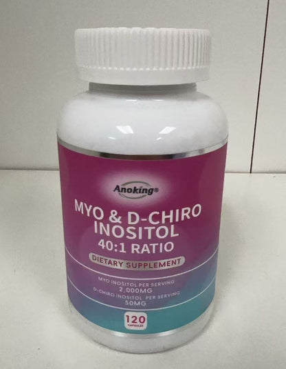 Anoking MYO & D-CHIRO INOSITOL 40:1 Ratio Dietary Supplement 120 Capsules