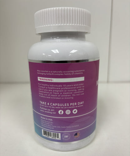 Anoking MYO & D-CHIRO INOSITOL 40:1 Ratio Dietary Supplement 120 Capsules