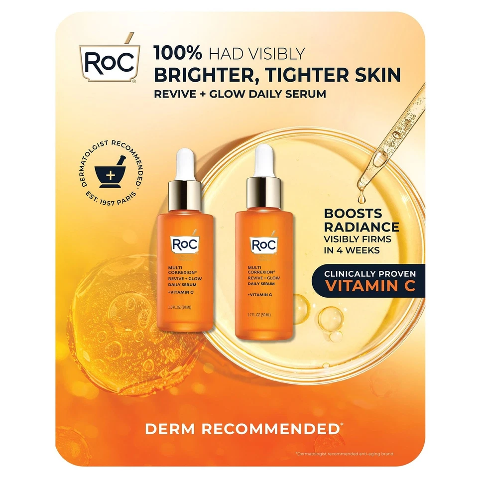 RoC Multi Correxion Revive + Glow Daily Serum + Vitamin C (1.0+1.7 fl oz)