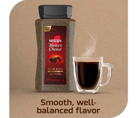Nescafe Taster's Choice Instant Coffee House Blend Light Roast Kosher 14oz /397g