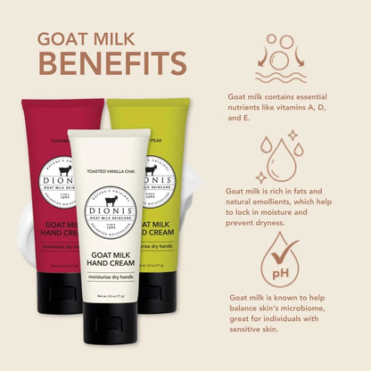 Dionis Goat Milk Skincare Assorted Scented Hand Cream 3 Pack, 2.5oz Travel Size