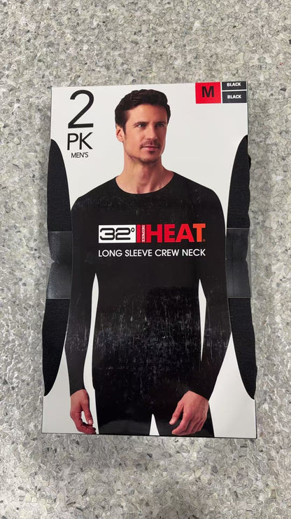 32 Degrees Heat Men's 2-Pack Long Sleeve Crew Neck Tee