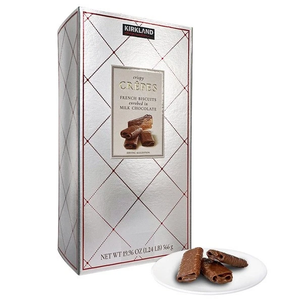 KIRKLAND SIGNATURE CREPES CRISPY FRENCH BISCUITS ENROBED IN MILK CHOCOLATE 566g